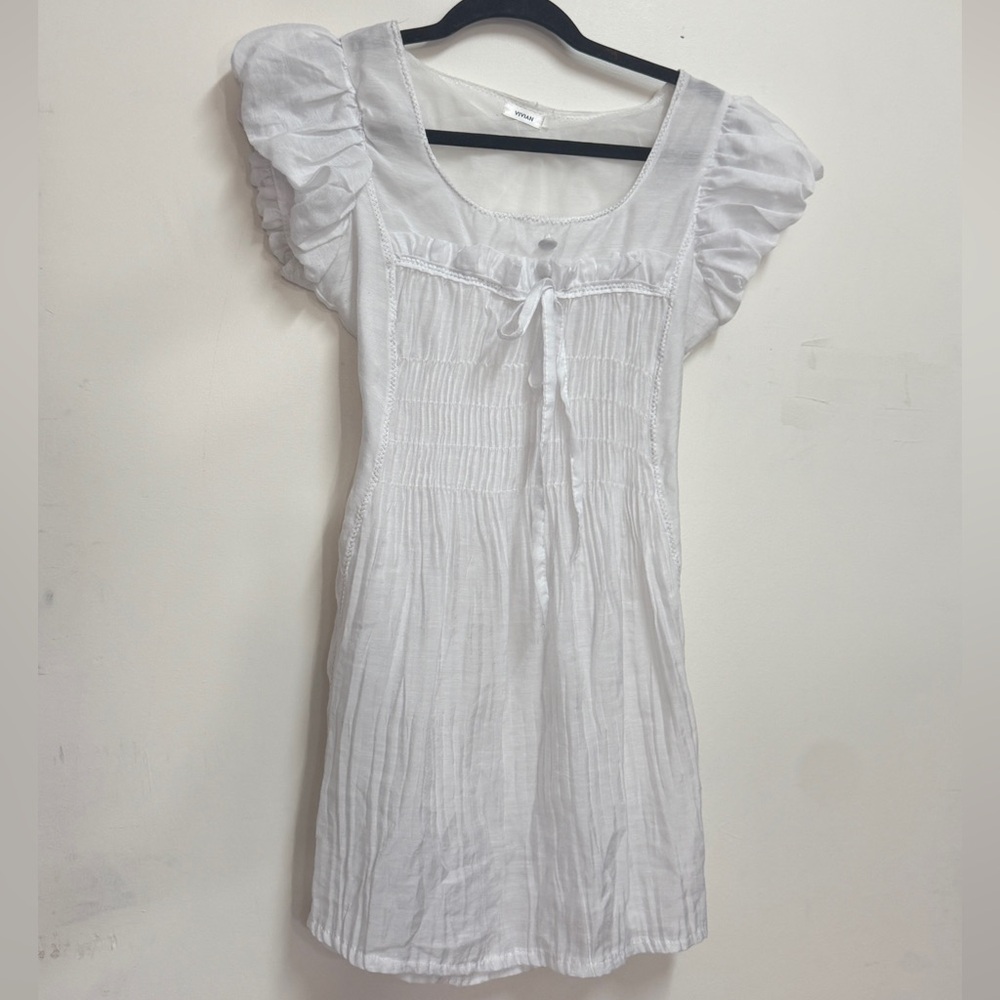 White Fairy Short Sleeve Dress Milk Made Dress Size L Babydoll White Coquette